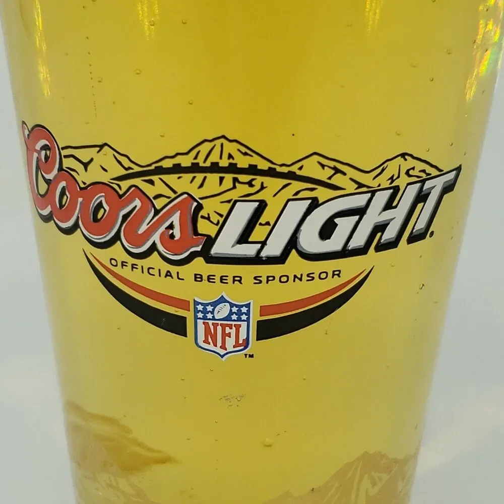 Coors Light NFL Official Beer Sponsor Pint Glass Vintage Rocky Mountains 16 oz